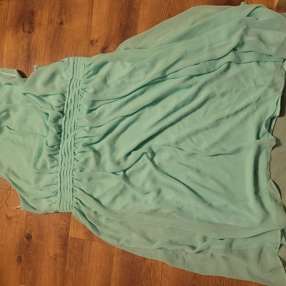 Mint Chiffon High Neck Sleeveless Dress - Picture 1 of 5